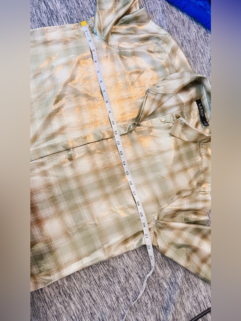Ralph Lauren Green Plaid Short Sleeve Button Shirt